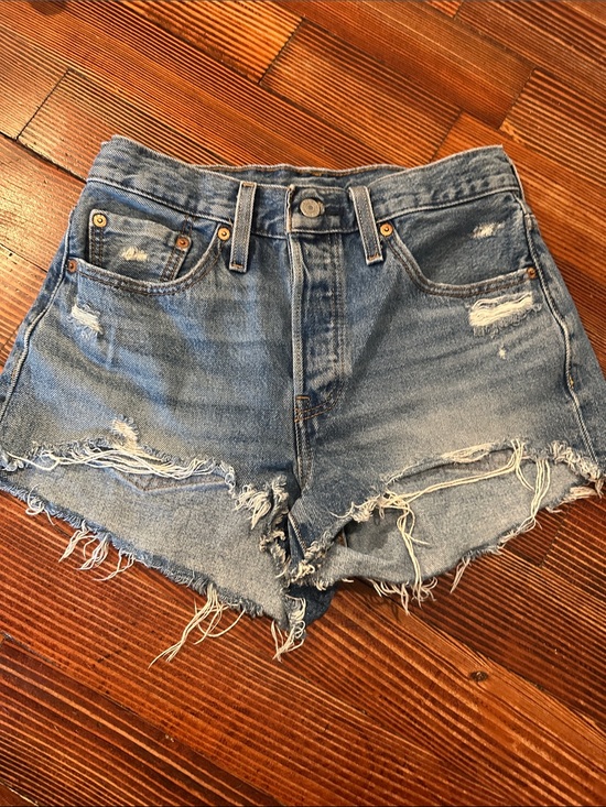 Levi's Pants - Levi's Premium 501 Original Distressed Cutoff Denim Shorts Light Wash Size 26